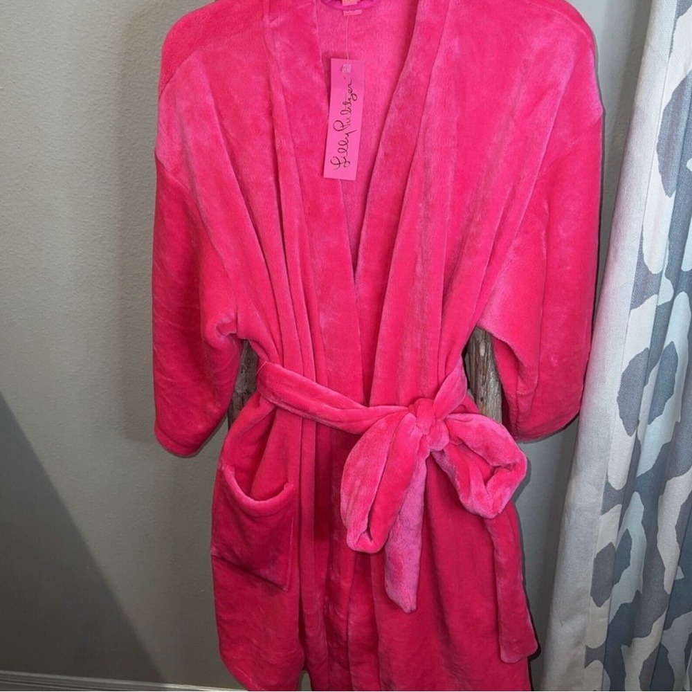 Lilly Pulitzer Elaine Knit Robe 011916 Pink Grenadine NWT Size XXL